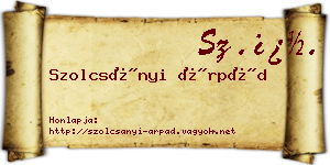 Szolcsányi Árpád névjegykártya