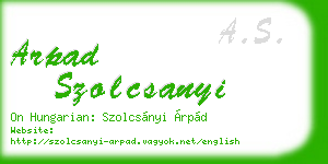 arpad szolcsanyi business card